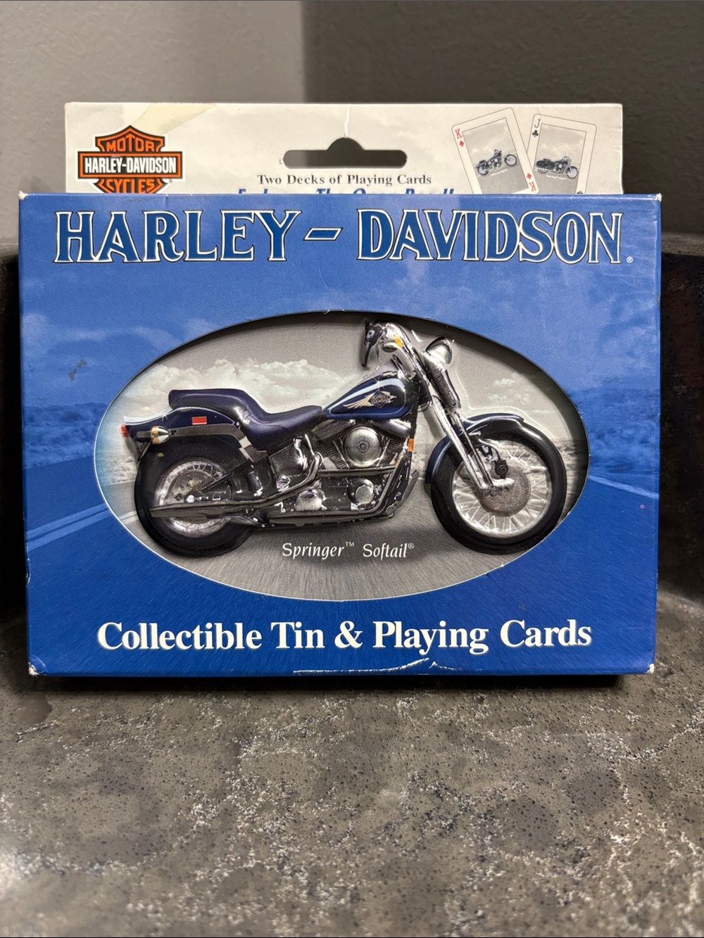 Harley-Davidson Blue Collectible Tin & Playing Cards